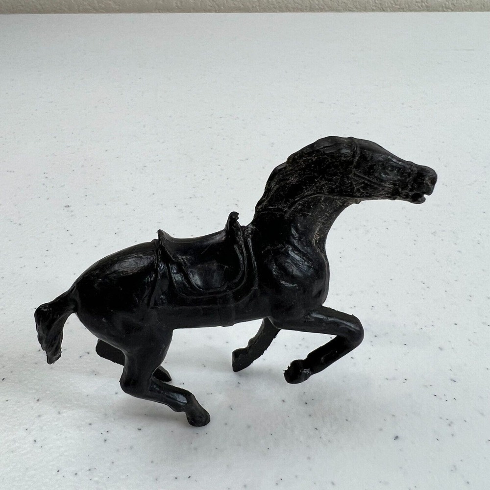 Vintage Black Plastic Horse Collectible Decorative Artwork Animal Figurine